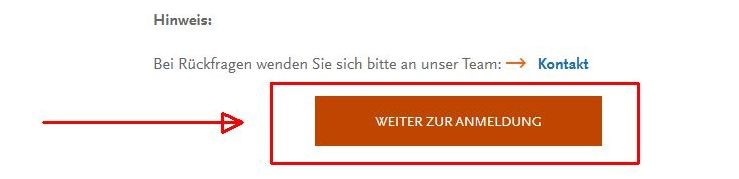 Button "Weiter zur Anmeldung" Button "Weiter zur Anmeldung"